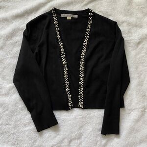 Marc New York black cardigan sweater with pearl detail